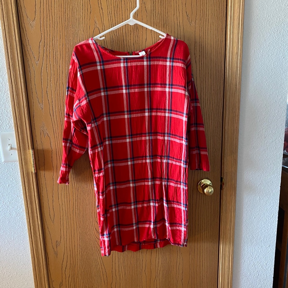 Flannel shift dress